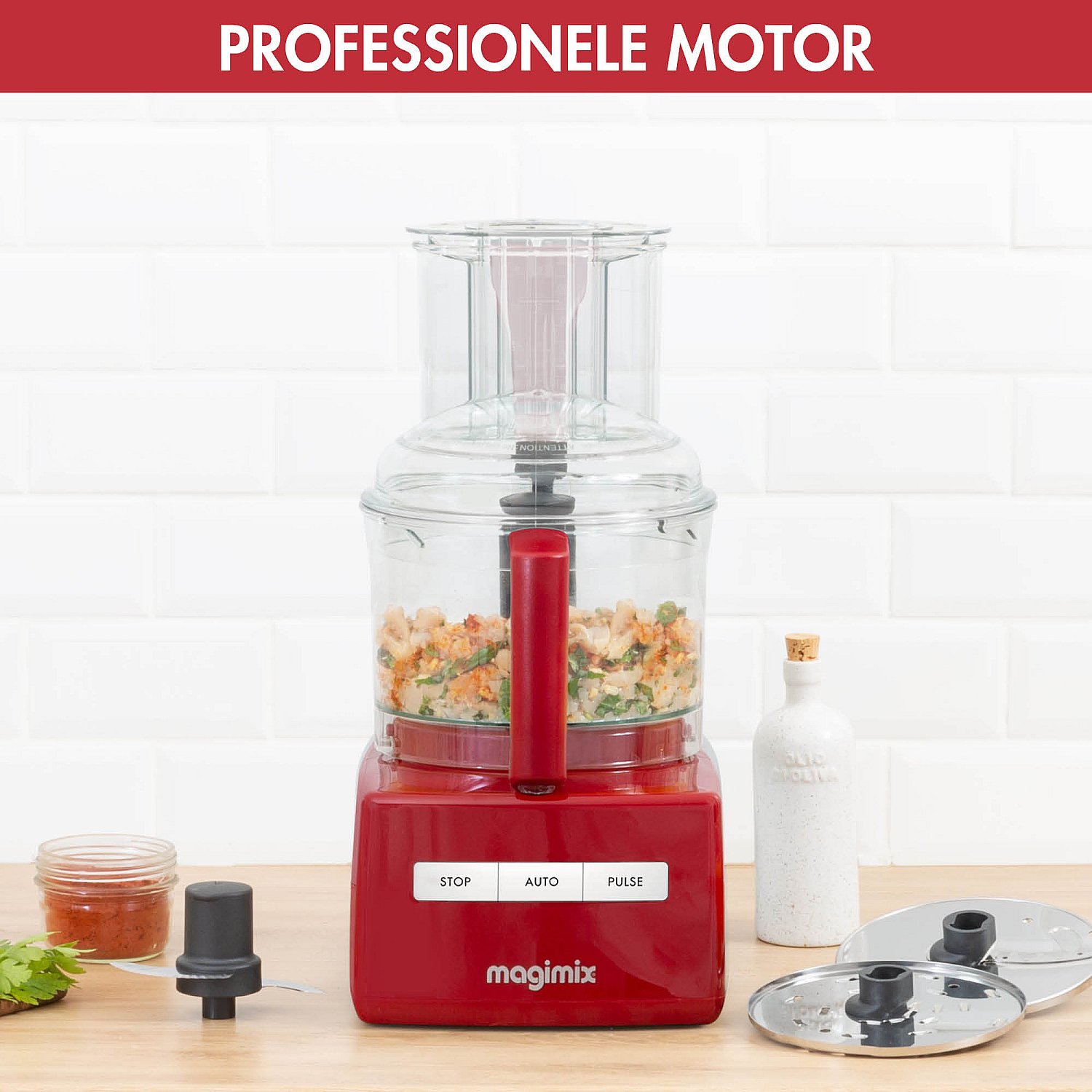 Magimix 3200 XL Compact Food Processor Rood Meesterslijpers.nl